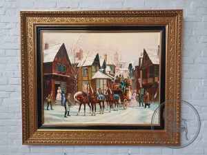 картинка Старинная картина с городским сюжетом салоне старинных вещей "Шебби" являющийся официальным дистрибьютором в России и Беларуси