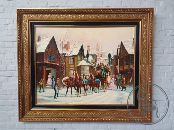 Старинная картина с городским сюжетом код. BE4124386