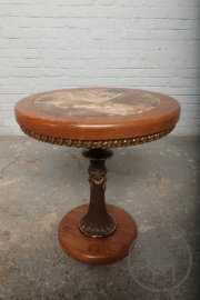 Старинный приставной столик-геридон из дуба с ониксом код. BE68019