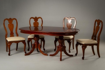 Старинный комплект для столовой из красного дерева, стол и 4 стула код. RM4101502