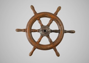 Антикварный шестиспицевый корабельный штурвал из тика код.&nbsp;RM4166072