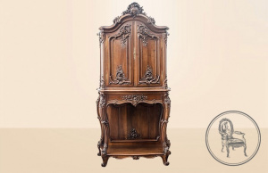 картинка Антикварный посудный шкаф салоне старинных вещей "Шебби" являющийся официальным дистрибьютором в России и Беларуси