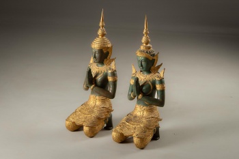Антикварные восточные статуэтки из бронзы (2 шт.) код. RM4101521