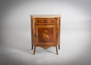 картинка Антикварный комод с маркетри и мрамором салоне старинных вещей "Шебби" являющийся официальным дистрибьютором в России и Беларуси