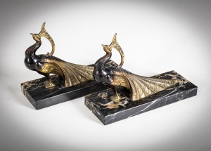 картинка Пара антикварных держателей для книг (букендов) в стиле ар-деко салоне старинных вещей "Шебби" являющийся официальным дистрибьютором в России и Беларуси