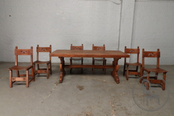 Антикварный стол и стулья (8 шт.) код. BE47403