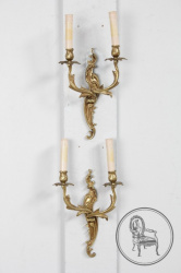 Антикварные бра (2 шт.) из бронзы на два рожка в стиле модерн код. BE107393