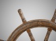 Антикварный шестиспицевый корабельный штурвал из тика код. RM4166059 фото 3