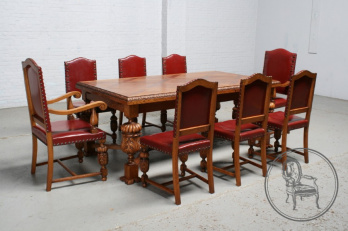 Антикварный стол и стулья (8 шт.) в стиле Брейгель код. BE45118