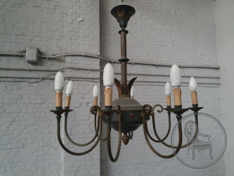 Антикварная медная люстра на 8 рожков код. BE4129549