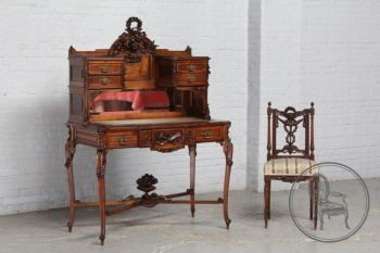 Антикварный комплект для рабочей комнаты, письменный стол со стулом код. BE3259339