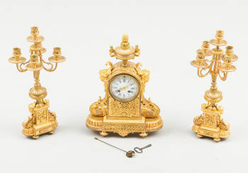 Старинные каминные часы с канделябрами код. RM25715