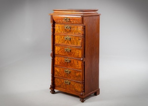 картинка Антикварный секретер со шпоном корня ореха салоне старинных вещей "Шебби" являющийся официальным дистрибьютором в России и Беларуси