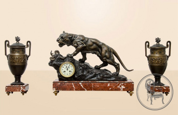 Антикварные каминные часы код. VS1107