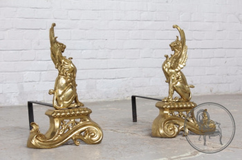 Антикварная декорация для камина из золоченой бронзы код. BE6447