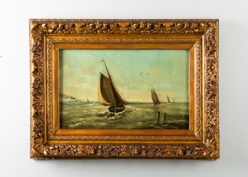 Антикварная картина с морским пейзажем код.&nbsp;RM4165076