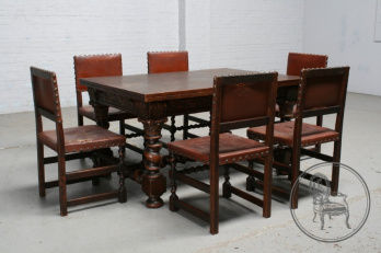 Антикварный стол и стулья (6 шт.) код. BE5770