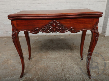 Антикварный игровой столик в стиле Луи-Филиппа из красного дерева код. BE107455