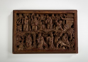 картинка Антикварное резное панно с ориентальным сюжетом салоне старинных вещей "Шебби" являющийся официальным дистрибьютором в России и Беларуси