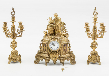 Старинные каминные часы с канделябрами код. RM5630