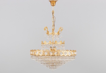 Старинная люстра с многоярусными хрустальными подвесками код. RM4101216