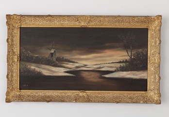 Старинная картина ночной пейзаж код. RM4164926