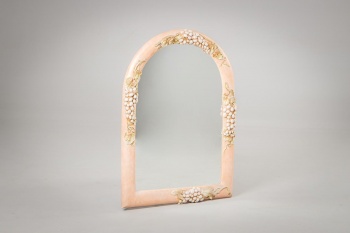 Старинное зеркало в расписной керамической раме с лепниной код. RM4101644