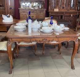 Антикварный стол из дуба с шахматной поверхностью код. FN35