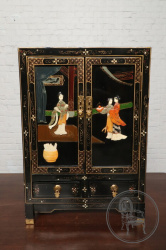 Старинный комод в ориентальном стиле с инкрустацией и росписью код. BE107148