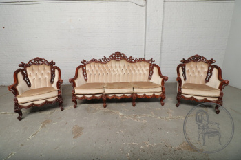 Старинный комплект для гостиной в стиле рококо из ореха код. BE107215
