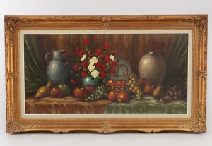 картинка Старинный натюрморт с фруктами и цветами салоне старинных вещей "Шебби" являющийся официальным дистрибьютором в России и Беларуси