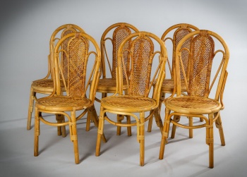 Старинный комплект стульев (6 шт.) из бамбука код. RM4163708