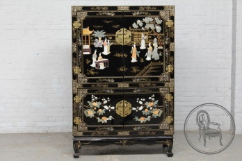 Старинный китайский комод с инкрустацией и росписью код. BE4126295