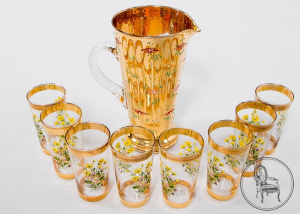 картинка Кувшин и стаканы (8 шт.) салоне старинных вещей "Шебби" являющийся официальным дистрибьютором в России и Беларуси