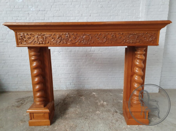 Антикварный каминный портал из дуба в стиле ренессанс код. BE106973