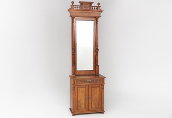 Антикварный комод из красного дерева с большим зеркалом код. RM4100848