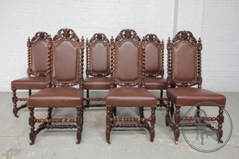 Набор антикварных стульев с витыми резными колоннами код. BE4105749