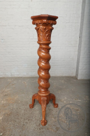 Антикварная подставка из дуба в виде витой колонны код. BE76651