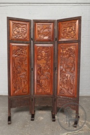 Старинная резная ширма из палисандра в ориентальном стиле код. BE4109141