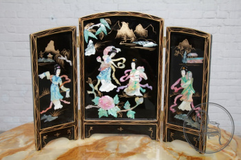Старинные ширмы (2 шт.) в ориентальном стиле с инкрустацией перламутром код. BE107358