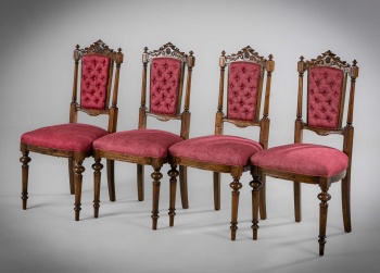 Антикварный комплект стульев (4 шт.) с малиновой обивкой код.&nbsp;RM4165474