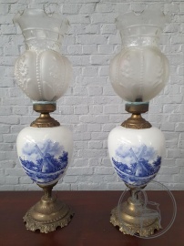 Старинные лампы Delft (пара) код. BE107480
