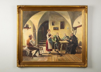 Старинная картина с бытовой сценой код.&nbsp;RM4165095