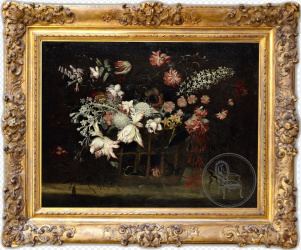 Антикварная картина "Натюрморт с цветами" код. CB4170