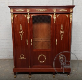 Антикварный книжный шкаф с отделкой из бронзы код. BE4097326