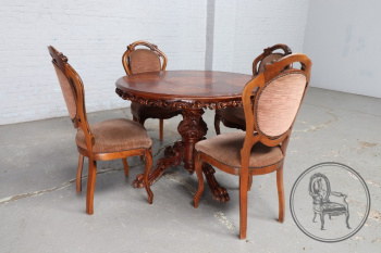 Старинный стол и стулья (4 шт.) код. BE15255