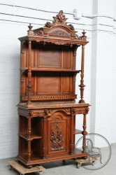 Антикварный буфет из ореха с открытыми верхними полками код. BE3259453