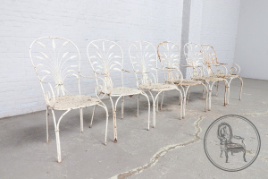 картинка Антикварные садовые стулья (6 шт.) салоне старинных вещей "Шебби" являющийся официальным дистрибьютором в России и Беларуси