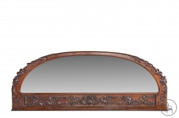 Антикварное полукруглое зеркало в раме, декорированной резьбой с растительным орнаментом код.&nbsp;VS75035