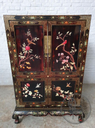 Старинный комод в ориентальном стиле с инкрустацией и росписью код. BE107449